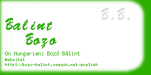 balint bozo business card
